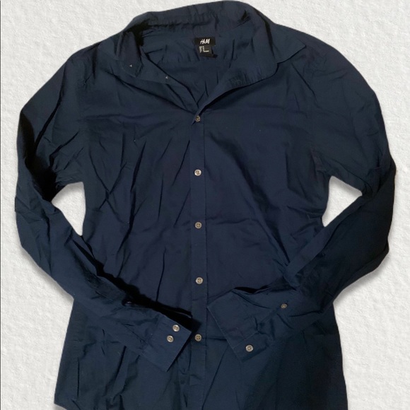 H&M Men’s Navy Dress Shirt - Picture 1 of 2